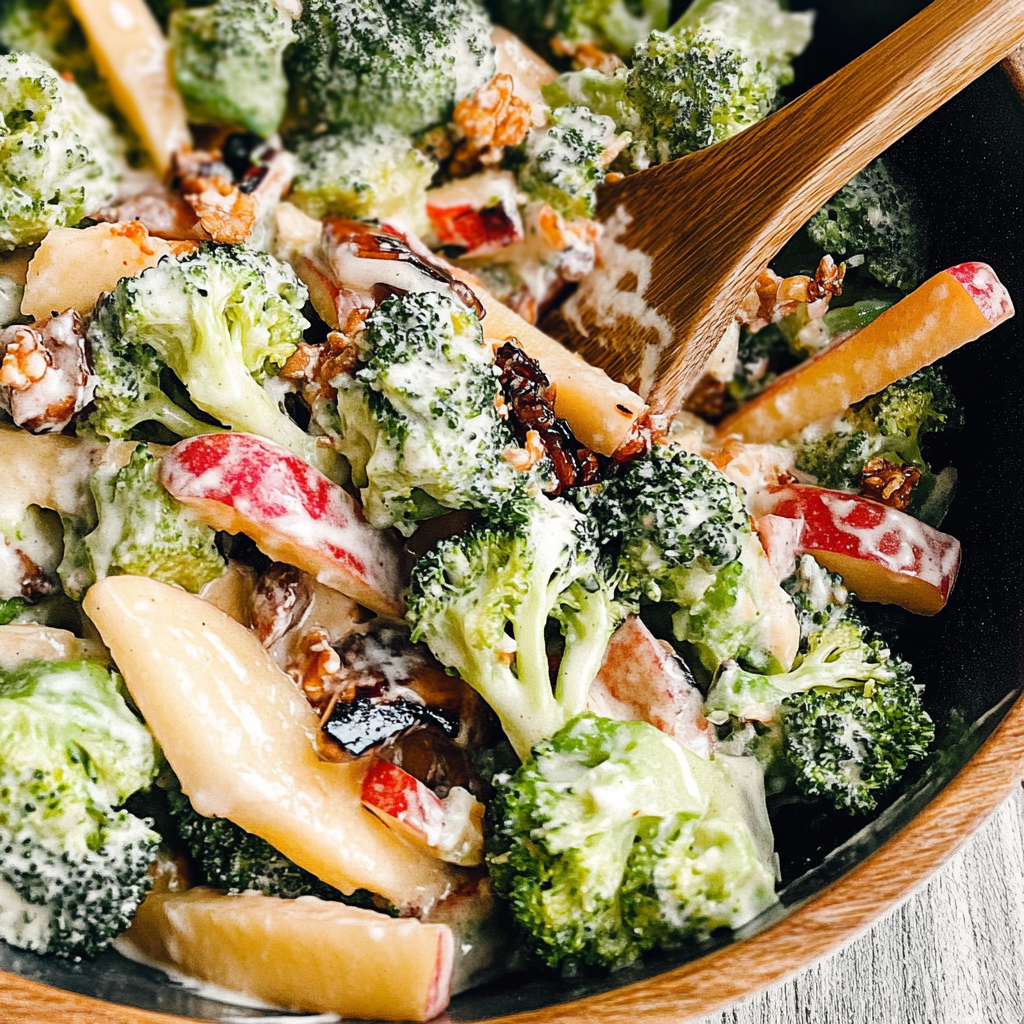 Recipe preparation for broccoli apple salad