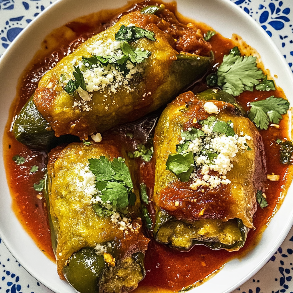 Recipe preparation for chiles rellenos