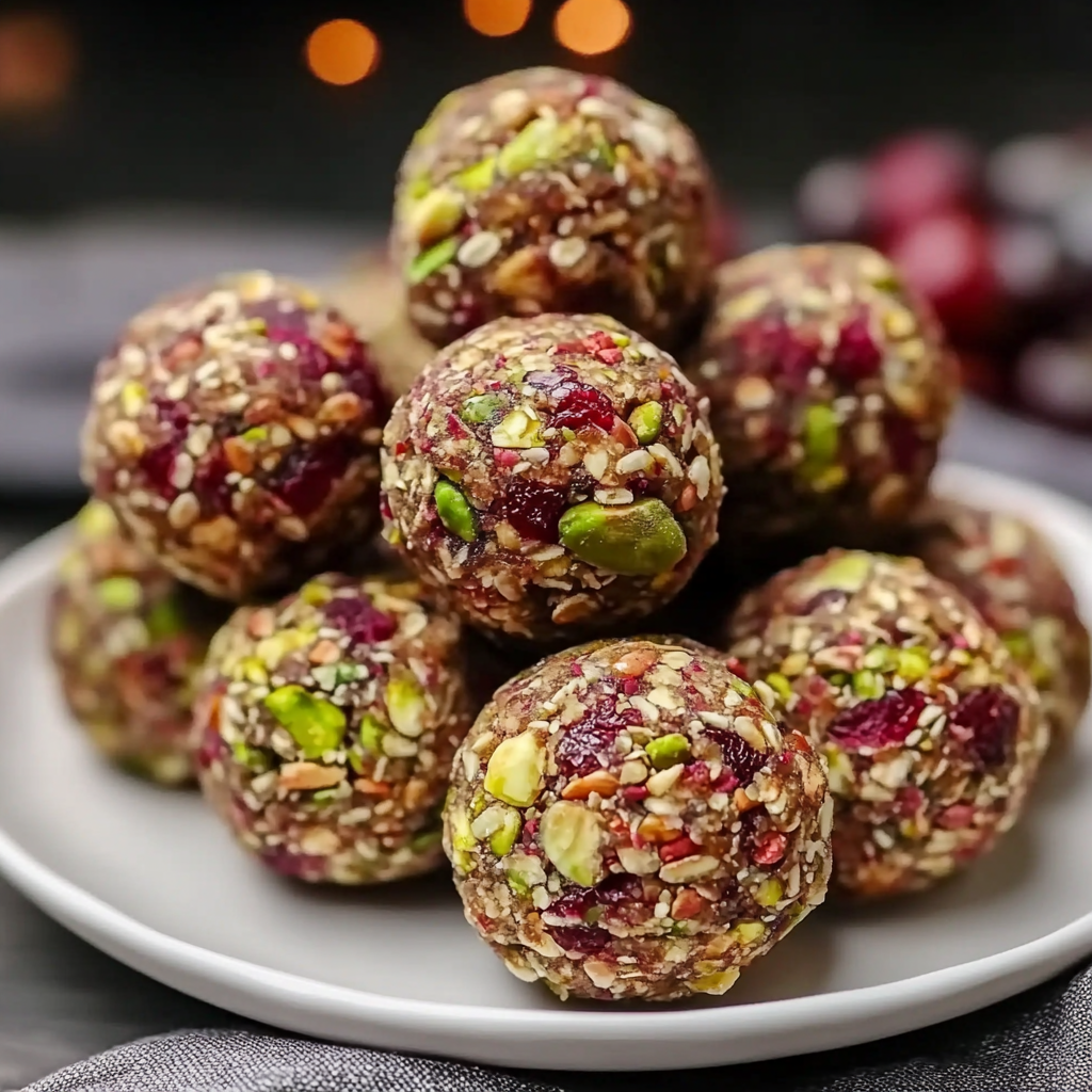 Recipe preparation for cranberry pistachio protein bites