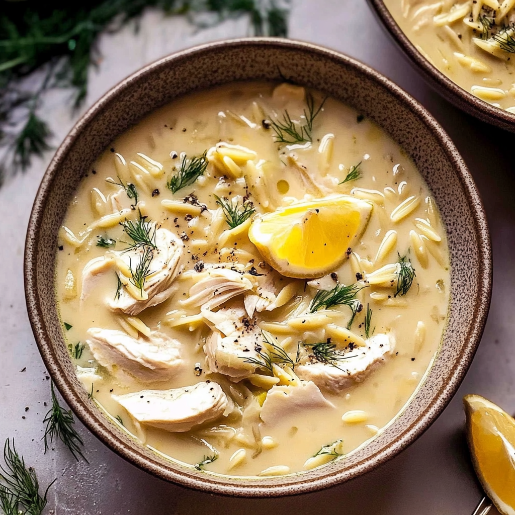 Recipe preparation for avgolemono soup with orzo