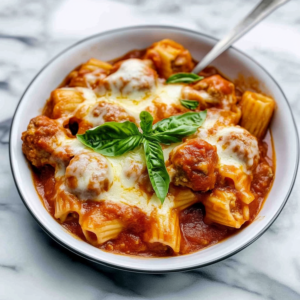 Recipe preparation for one pan meatball casserole