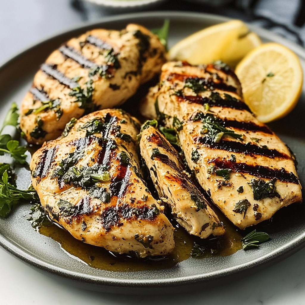 Recipe preparation for Lemon Herb Grilled Chicken