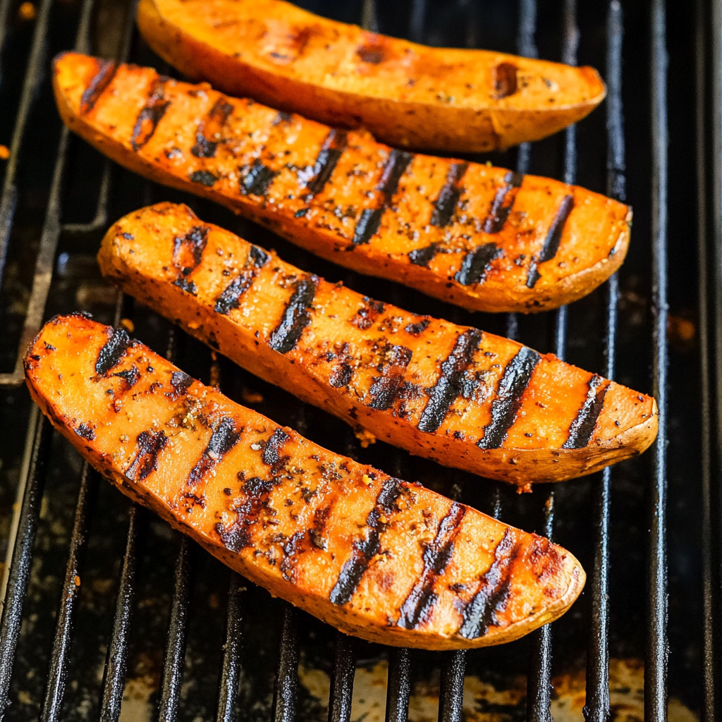 Recipe preparation for grilled sweet potatoes