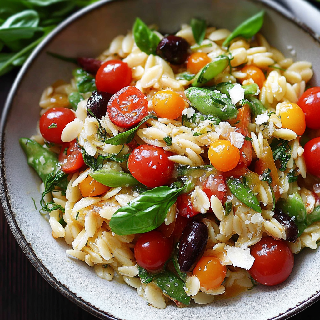 Recipe preparation for orzo salad