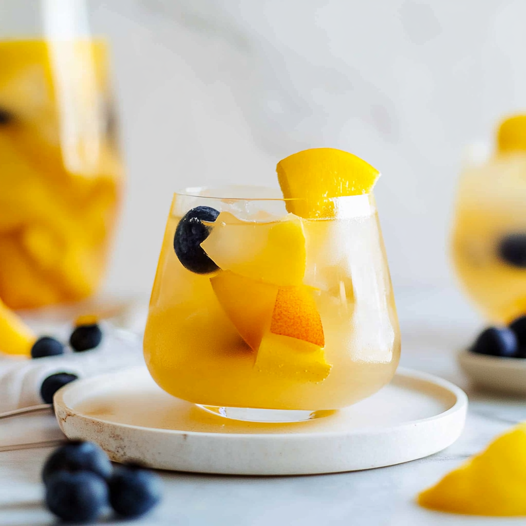 Recipe preparation for peach sangria