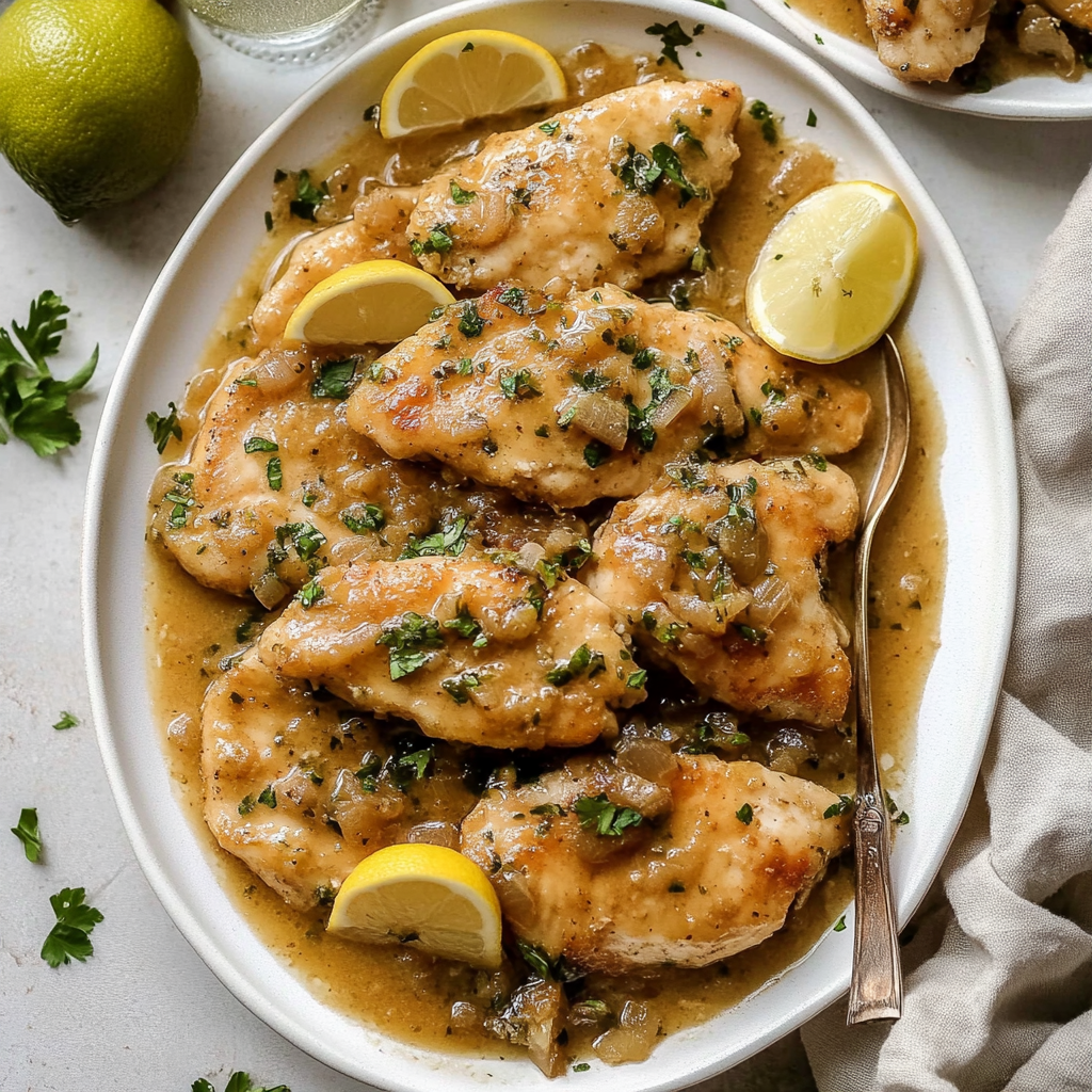 Recipe preparation for Crockpot Chicken Piccata
