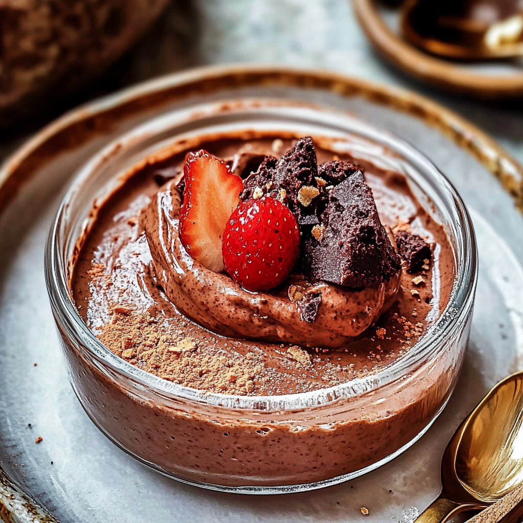 Recipe preparation for chocolate mousse cups