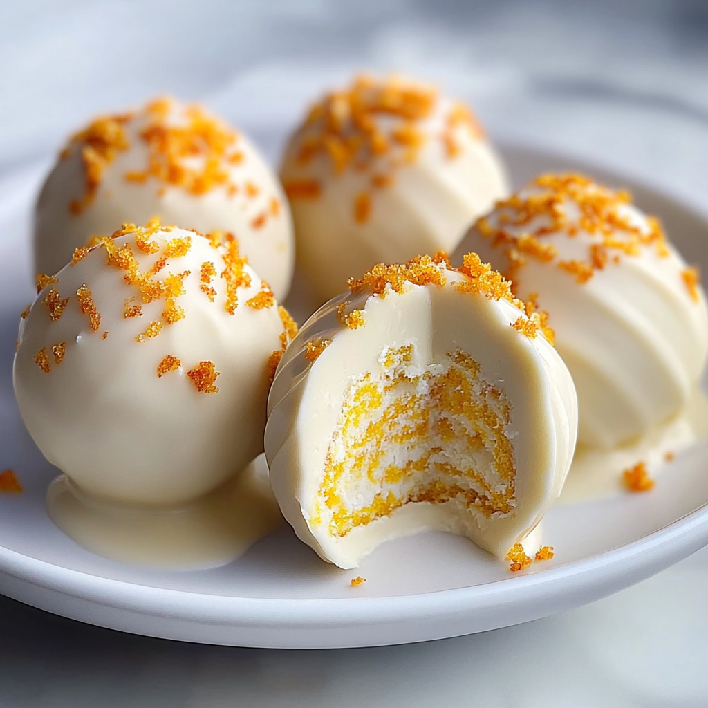 Recipe preparation for No Bake Orange Creamsicle Truffles