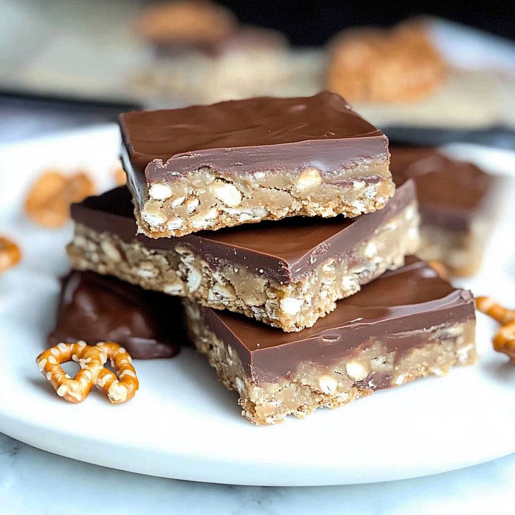 Recipe preparation for peanut butter pretzel bars