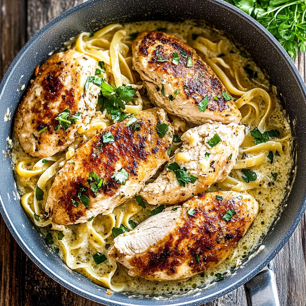 Recipe preparation for creamy lemon chicken piccata