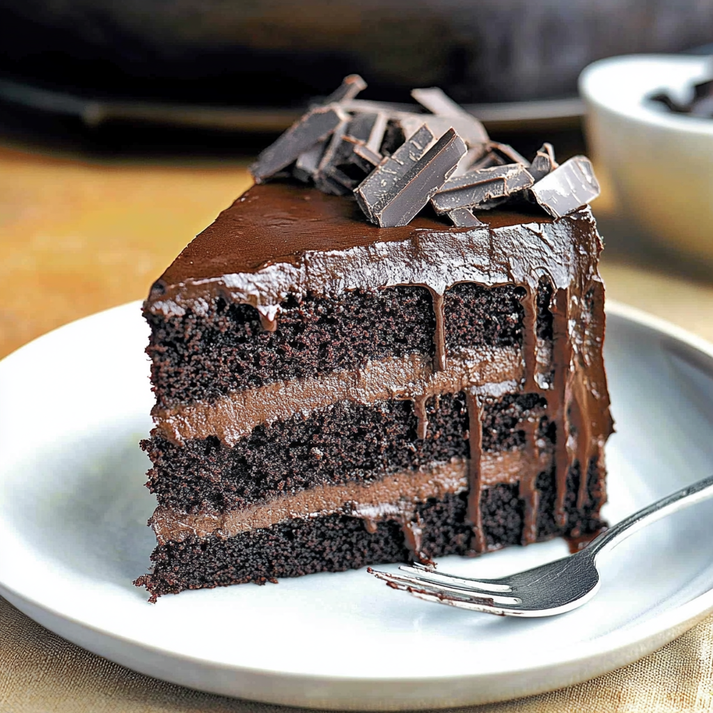 Recipe preparation for dark chocolate cake