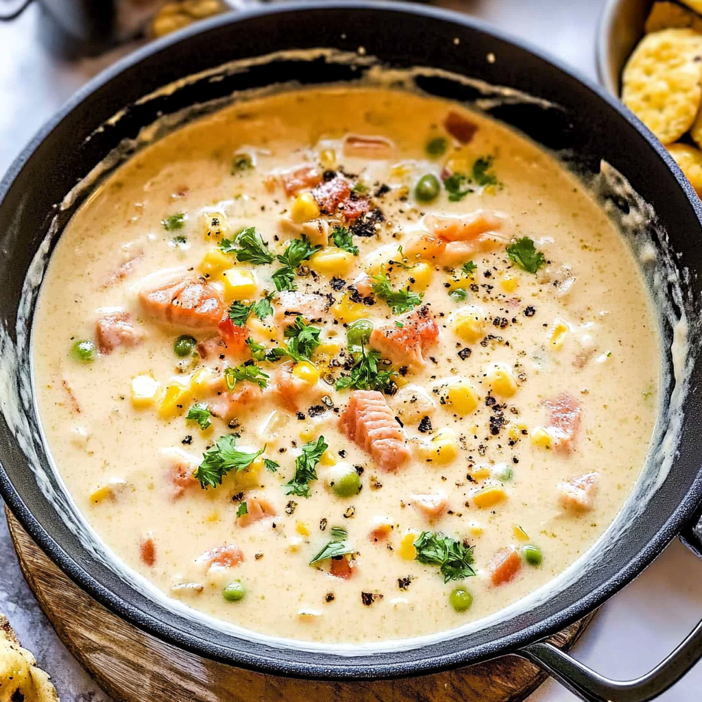 Recipe preparation for salmon chowder