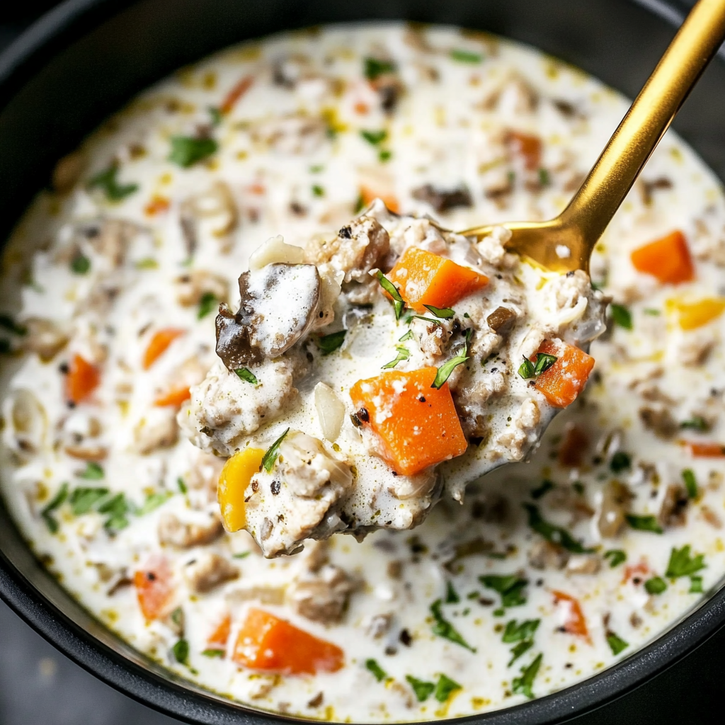 Recipe preparation for slow cooker chicken wild rice soup