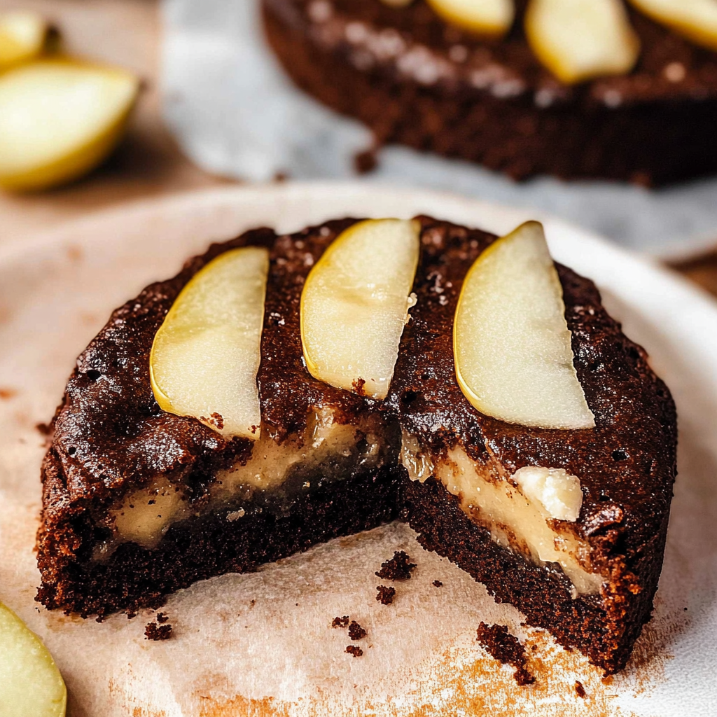 Recipe preparation for chocolate pear cake