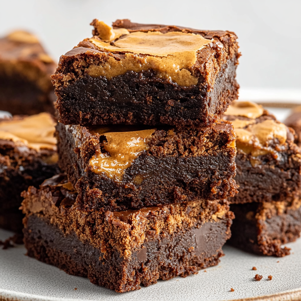 Recipe preparation for peanut butter brownies