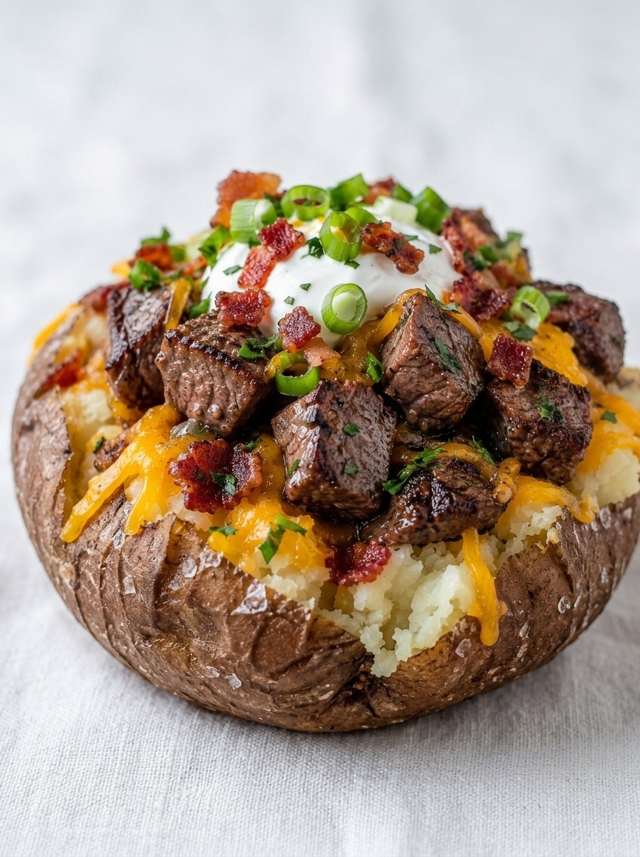 Loaded Baked Potato Steak Bites for Game Day Treats