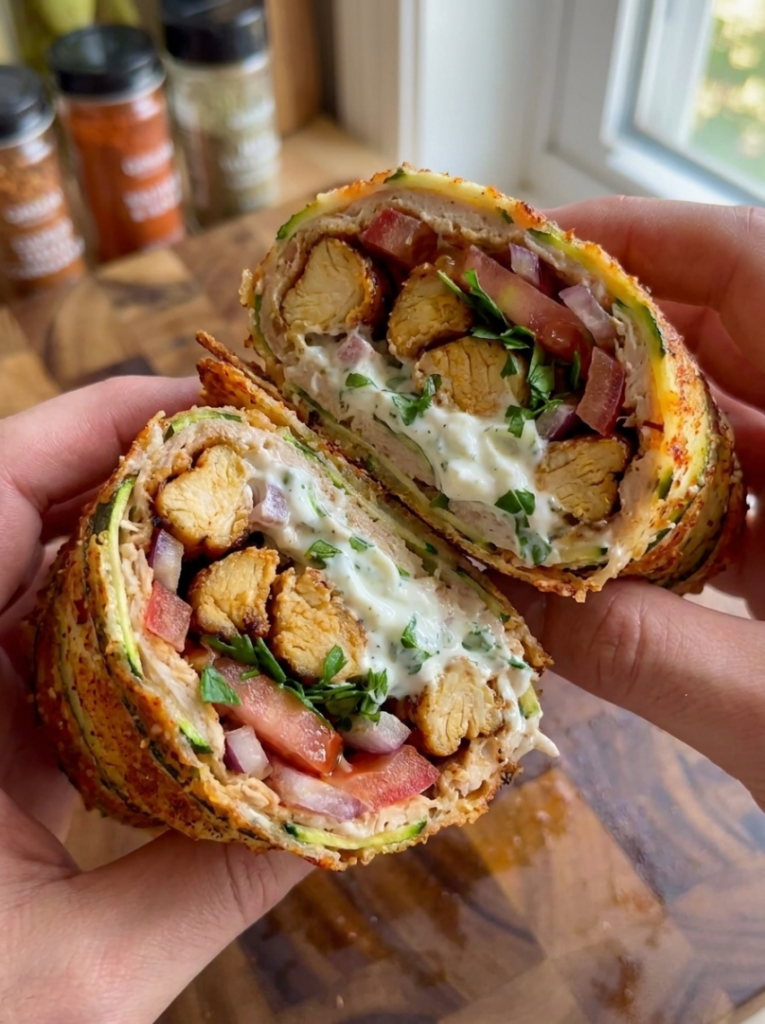 Chicken Gyro Zucchini Roll